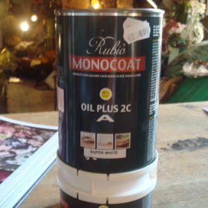 Rubio Monocoat, Super White Oil plus 2c, Bundel A + B (Accelerator), voor binnen op uw meubelen of vloer, 1,3L (op voorraad) V1