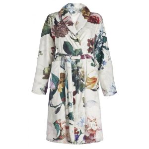 Essenza, wit ecru, Fleur Ecru Badjas met bloemen patroon, leverbaar in : XS-XL V0