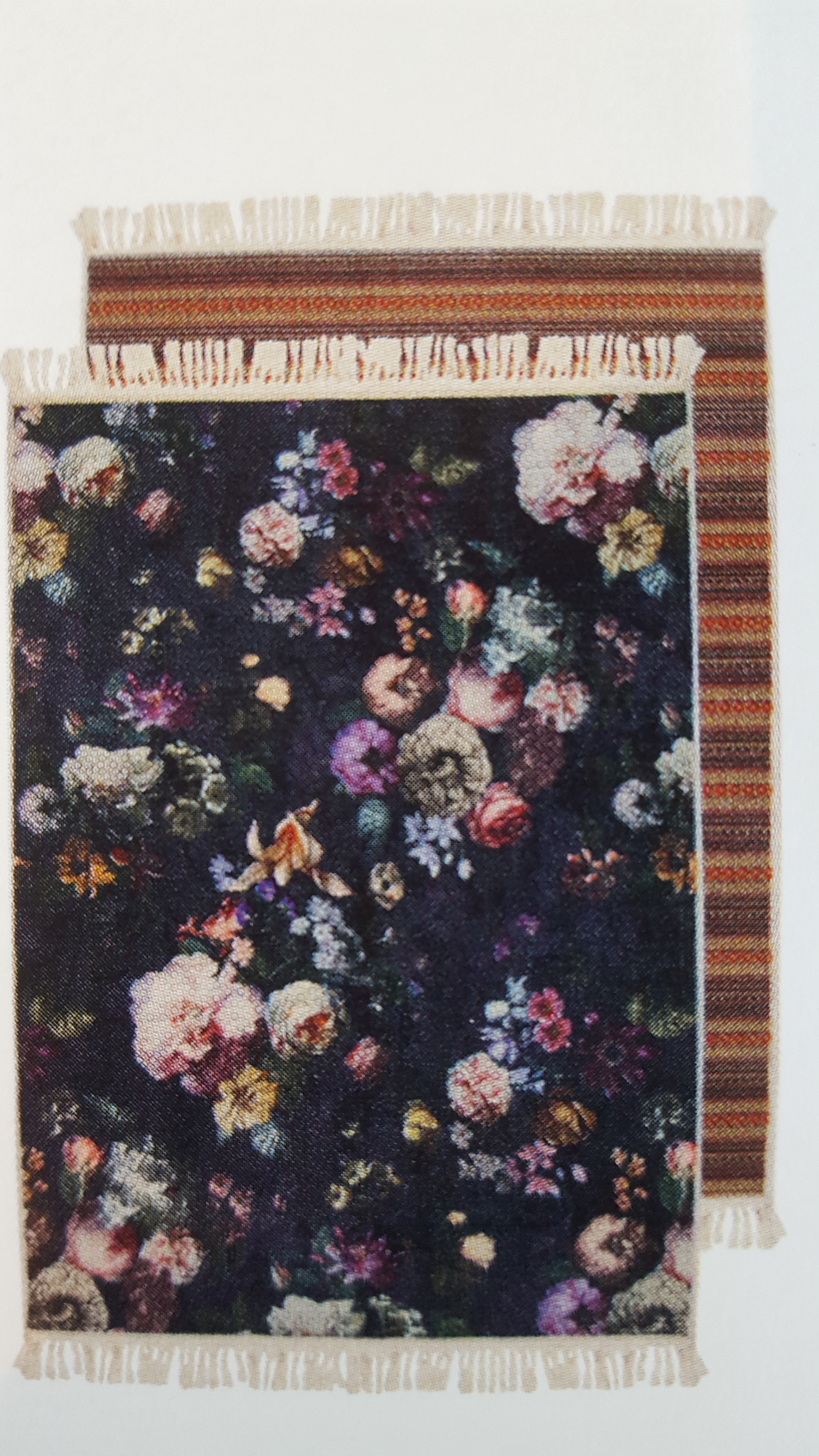 rand Parana rivier mager Essenza, Fleur Nightblue Carpet 120x180 kleed - M.M. Metamorphosis