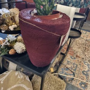 Rood bordeaux burgundy aardewerk 25 cm doorsnede x 30 cm hoog, Luimes & Luimes, geglazuurd plant pot bloem vaas Da Vinci 2-2 pot/vaas (op voorraad) V4