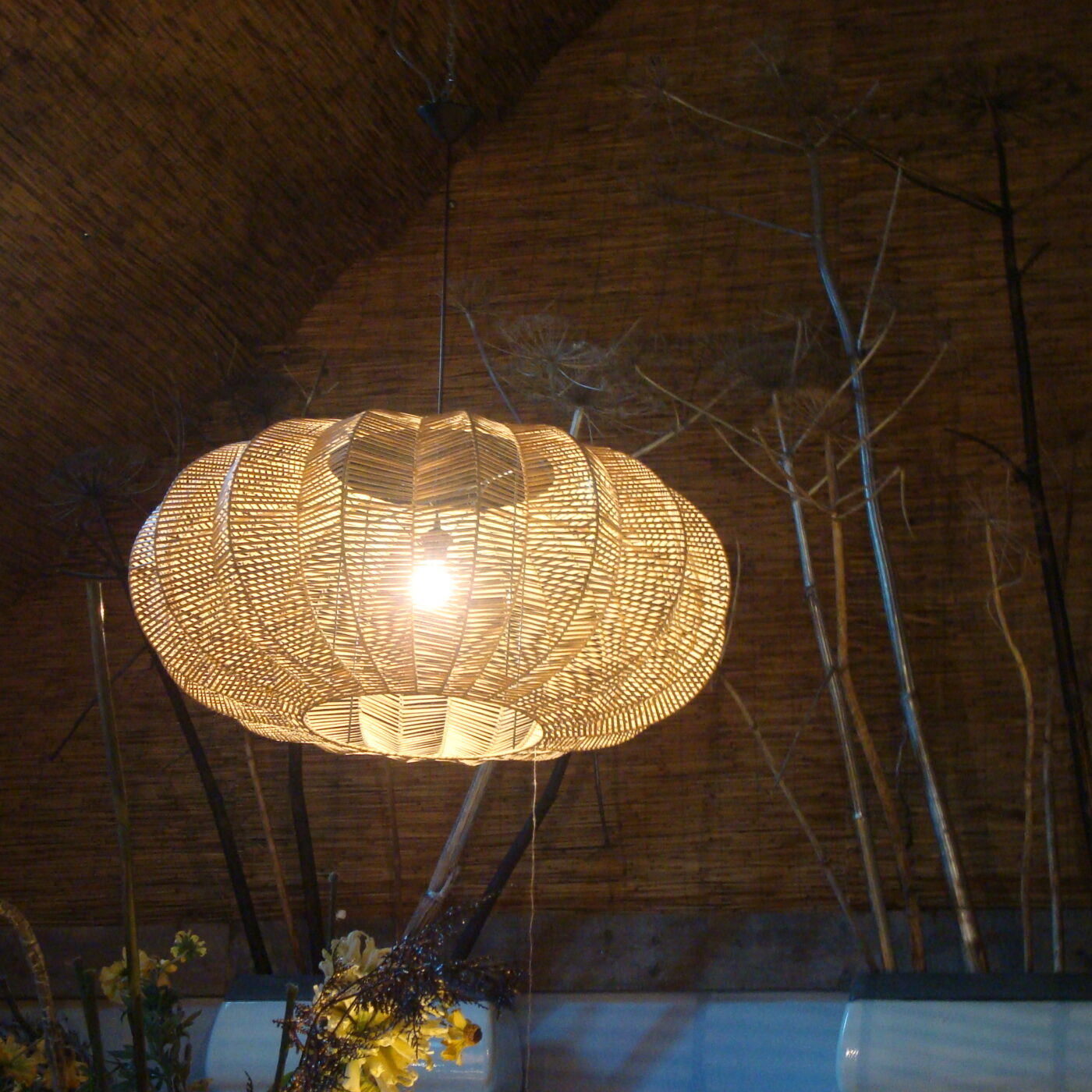 Manggis Living, Rotan Lamp Ribben L hanglamp/lamp/lampenkap/kap warme