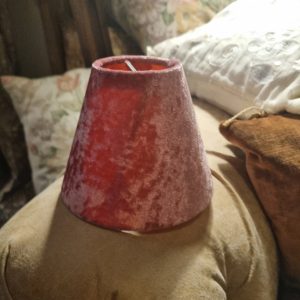Roze fluweel kap / lampenkap voor op een lampen voet , Light & Living, binnenkant transparant, Doorsnede bovenkant 7, onderkant 15 en hoogte 12 cm. (op voorraad) V6