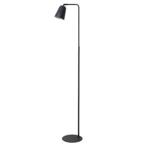 Zwart metaal staande lamp salomo met verstelbare kapje, Light & Living,  vl 25 doorsnede  1.48 hoog   V1