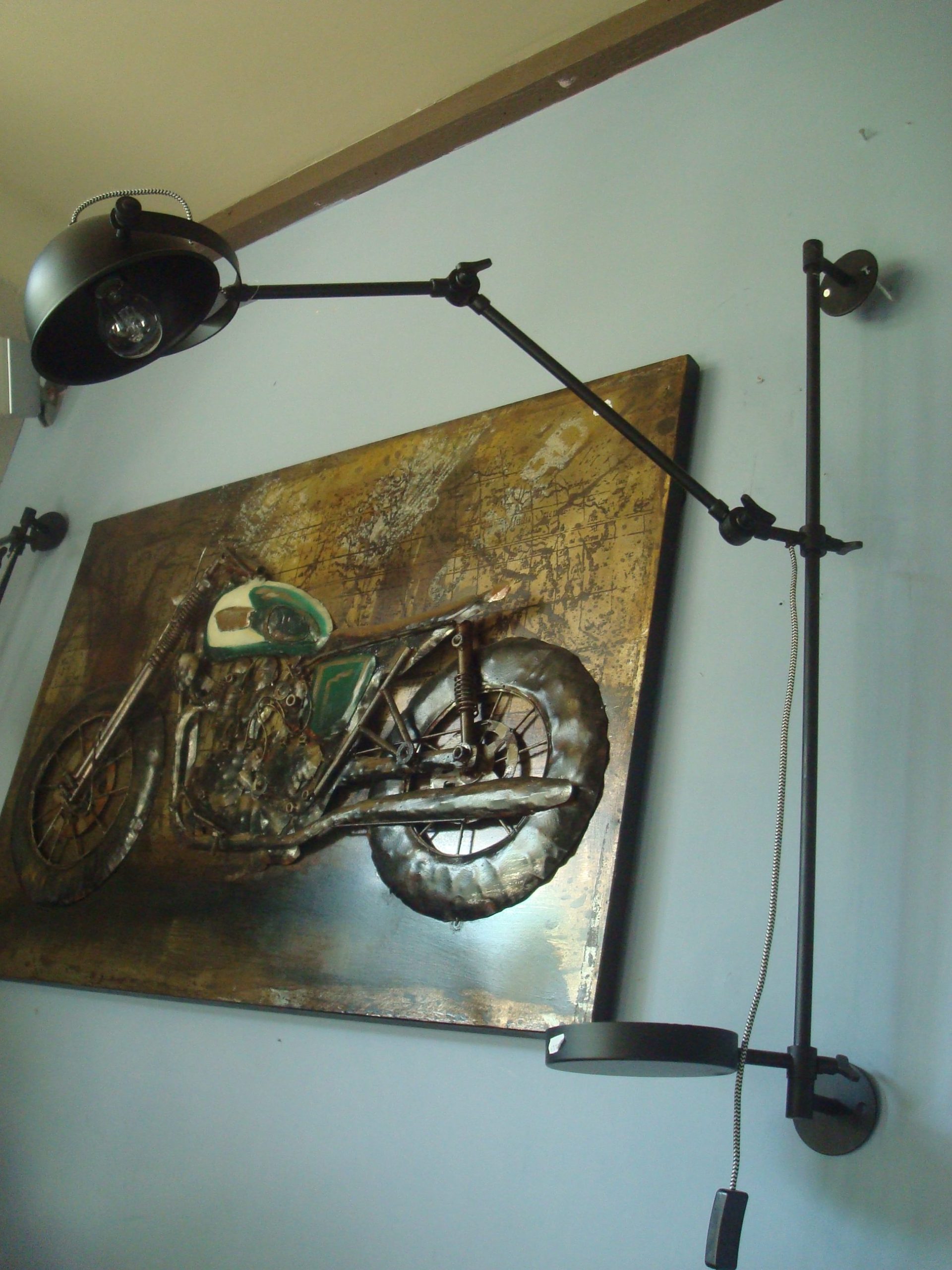 zwarte kap metalen voet, light and living,Life style DEAN WALL LAMP ANTIQUE SILVER S  verstel baar hang/wand/muurlamp/lamp kan ook op een spotjes plek  LxBxH: 13x25x22 cm  Iron (op voorraad) v1 - Afbeelding 2