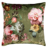 Groen kussen 50x50cm vierkant, Essenza, Fleur Cushion square Moss bloemen kussen met diverse tinten fluweel kussen met effen achterkant ( op voorraad ) V1 - Afbeelding 2
