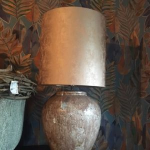 roze chintz, Diga Colmore,  met iets glans shade cylinder Tessa quart ronde cilinder lampenkap / kap / hanglamp groot Doorsnede 40, hoogte 40 cm. (op voorraad) V1