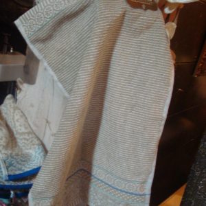 Pip, bruine/ blauw gastenhanddoekje Soft Zellige Guest towel Khaki 30x50 (op voorraad) V3