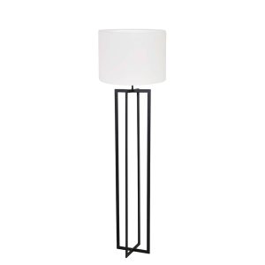 Zwart ijzer stoer, met 4 vierkante buizen werking, Light & Living, Mace vloerlamp, 30 breed bij 30 diep en 1.40 hoog ( op voorraad ) V1