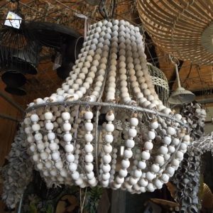 Wit houten snoer metalen basis, Deco star, hang lamp Doran super decoratief mooi , landelijk strak  lang 50 breed 50  ( op Voorraad ) V 1