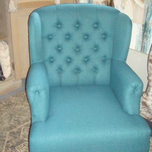 BRIK Group, blauw / aqua Ludvic fauteuil/stoel klassiek model, (lxbxh) 78x70x92 cm. V0