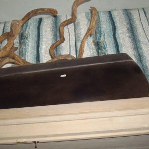 zwart met grijze rand aardewerk, Luimes & Luimes, geglazuurd bloem vaas plant pot  langwerpig groot   74x30x30 cm (op voorraad) v 2