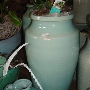 Blauw turquoise, Luimes & Luimes, geglazuurd  REACTIVE 3_2 L.BLUE BASIC VASE plant pot / bloem vaas 22X40CM (op voorraad) v2