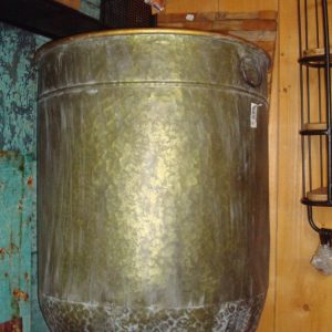 Groen metaal,Ter steege Pot en mand PTMD, plant pot bloem vaas  groot 80x80x50 ook voor buiten niet zwaar met hand grepen (op voorraad) V2