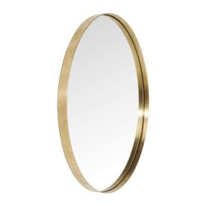 goud ijzeren rand ronde spiegel, By Boo, om de spiegel mooie fijne rand prachtig maakt een ruimte groot  Immense - gold (BxDxH):120x120x1,5 cm ( op voorraad )  V1