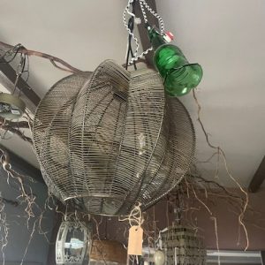 Goud ijzer, By Boo, brons open gewerkte metalen Hanglamp Floss small - (BxDxH): 35X33 cm bronze ijzeren brons kleurige lamp sierlijk door de ronde ijzeren bogen transparant, compleet met ophang attributen  ( op voorraad ) v 1