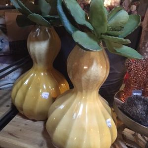 geel oker aardewerk, Luimes & Luimes, geglazuurd overloop tinten, bloem pot / vaas NANCY 1_1 L. Yellow  VASE 24X23X38CMCM IRREGULAR SHAPE (op voorraad) v1