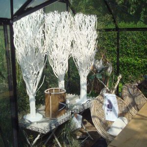 wit hout boom tak plant bloem houder kan in vaas als basis, Decostar breedte: 55 cm, hoogte: 126 cm met staander stabiel van echt hout decoratief als kerst boom maar ook het hele jaar door te gebruiken ( op voorraad ) v 3 (op voorraad)