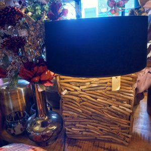 Zwart fluweel, Light & Living,  met gouden binnenkant, hang lamp of voor op lampen voet kap, cilinder rond, h17x d38 (op voorraad) V2