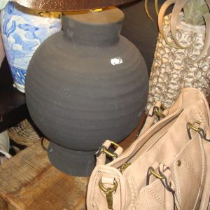 zwarte aardewerk, Lauco, mat stenen aardewerk kruik lampenvoet KIMI large prachtig voor op een dressoir, H50 Ø27 (op voorraad) V2