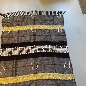 grijs/zwart tafelkleed plaid, 60% acryl/30% katoen/10% wol, Go round Interior, wandkleed bed lopersprei kleed, Throw, 170x130 cm (op voorraad) v2