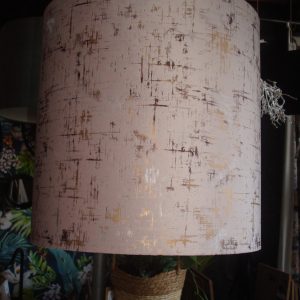 roze fluweel en wat goud, Diga colmore, met in snede met goud, hang lampen kap cilinder, Shade cylinder poudre on transparant, fluweel, Ø30cm h35cm (op voorraad) V1