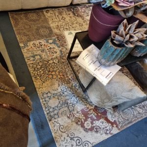 blauw rood groen grijs laag polig vloer kleed 80% Polyester, 20% Katoen , Karpi Group, : wand kleed COSMO 99 afmeting : 1.55 bij 2.30 (op voorraad) V1