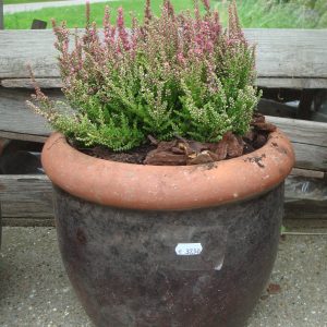 rood bordeaux aardeewerk, Nieuwkoop Europe, geglazuurd Mystic Ocean, plant/bloempot ,aardewerk, 23 cm hoog en 28 cm doorsnede (op voorraad) V2