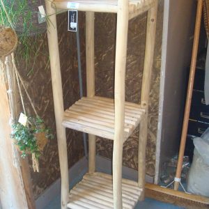 bruin naturel houten open kast  planten  boeken rek  badkamer meubel, Lauco, / , Rack Teak, 120cm hoog, 35,5cm breed en lengte 32,5, (op voorraad) V1