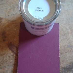 Verf natuurlijk, Deep Maroon, Handig met 1 soort verf geschikt voor op hout, muur, kunststof, tegels en stof zonder primer afneembaar. (op voorraad) V3