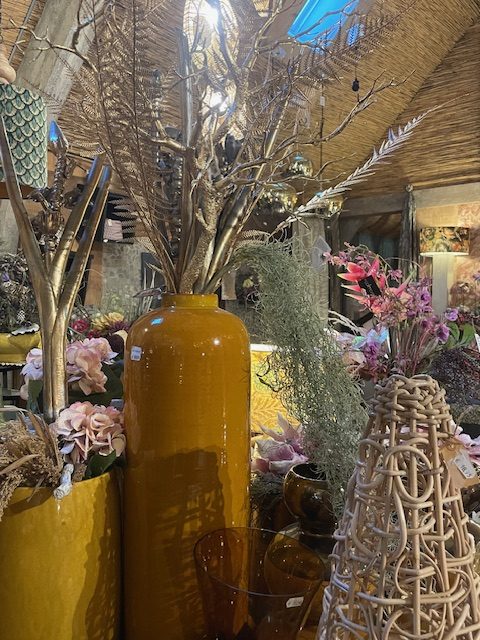 Geel oker oranje aardewerk, Luimes & Luimes, geglazuurd bloemen vaas / plant pot, kunstwerk Belangio 7-3 17x69 cm orange de hoogste op de foto ( op voorraad) V1 - Afbeelding 2