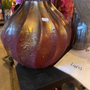 Rood bordeaux, met goud, aardewerk, Luimes & Luimes, geglazuurd overloop tinten bijzondere bloem vaas plant pot keramiek aardewerk kunstwerk sierlijk , Rhode Island 21Red golden 30x29x28 cm ( voorraad) V1