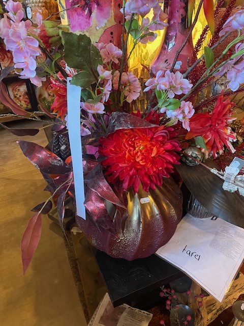 Rood bordeaux, met goud, aardewerk, Luimes & Luimes, geglazuurd overloop tinten bijzondere bloem vaas plant pot keramiek aardewerk kunstwerk sierlijk , Rhode Island 21Red golden 30x29x28 cm ( voorraad) V1 - Afbeelding 2