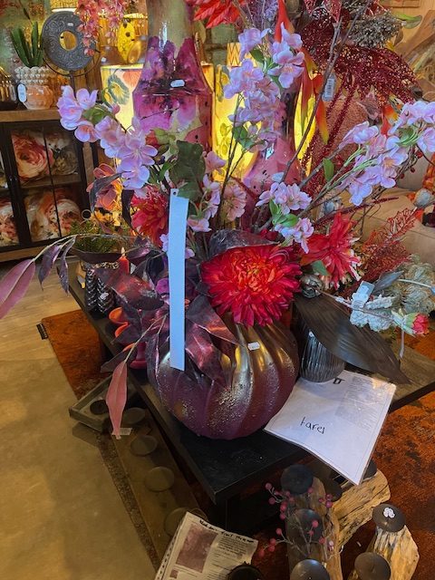 Rood bordeaux, met goud, aardewerk, Luimes & Luimes, geglazuurd overloop tinten bijzondere bloem vaas plant pot keramiek aardewerk kunstwerk sierlijk , Rhode Island 21Red golden 30x29x28 cm ( voorraad) V1 - Afbeelding 3