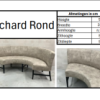 beige taupe, fluweel, stof Pansi 04, eetkamerbank / bank rond 2.50 meter lang, totale hoogte 92 cm, zithoogte 53 cm en zitdiepte 50 cm, kan bv bij een tafel van 1.50 meter, model Richard van Dimondi by Teugra, met zwart houten poot (op voorraad) V1 g - Afbeelding 12