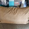 Roze blauw stroken verticaal kussen 40x60cm langwerpig, M.M. Metamorphosis, patchwork met hand werk, de achterkant beige bruin, prijs incl. binnen kussen (op voorraad) V1 - Afbeelding 2