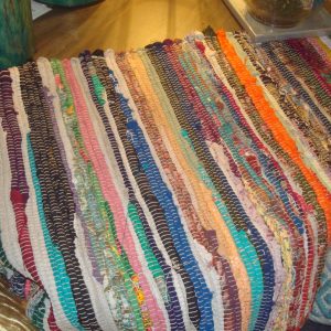 ornje rood roze katoen tafel loper kleed runner, Elzet import, Meerkleurig gemêleerd, tapijt / tafelloper / runner / plaid / vloerkleed / badmat , lengte: 90 cm breedte: 60 cm (op voorraad) V1