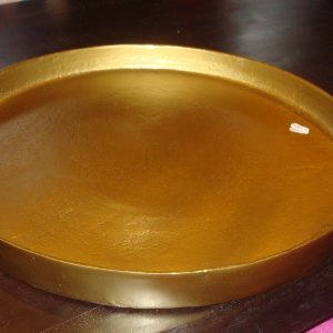 Brons koper goud, Diga Colmore , fruit schaal decoratie plateau, doorsnede: 50 cm, hoogte: 4 cm, Plate round ALU RAW/BRONZE (op voorraad) V2