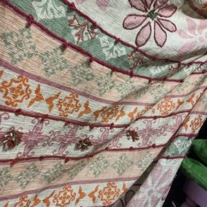 Roze, groen, oranje gemêleerd tafel kleed, Imbarro home & fashion, , Throw May, bed loper/sprei/plaid/kleed, 130x170 cm (op voorraad) V1