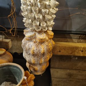Oranje zand aardewerk geglazuurde bloem vaas / plant pot Ciro, Isaa,  Afmetingen (BxDxH): 17x17x40 cm,   (op voorraad) v1