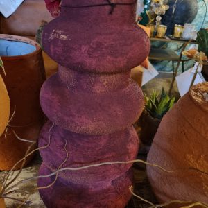 Rood bordeaux, aardewerk mat plant pot / bloem vaas Cima - soft brown, Isaa, Afmetingen (BxDxH): 22x22x49 cm (op voorraad) v1