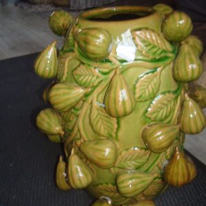 groen met vijgen aardewerk geglazuurd plant pot bloemen vaas, Coco maison / Habufa meubelen, Green fig vaas, Hoogte 36 cm x Doorsnede 25 cm (op voorraad) V2