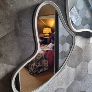 Creme wit frame  organische spiegel, By Boo,  Pejo Afmetingen (BxDxH): 46x2,5x61 cm, Met korting! (op voorraad)  V 1