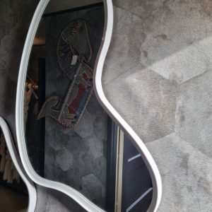 crème wit frame van ijzer MDF organische spiegel, By Boo, Pejo Afmetingen (BxDxH): 60x2,5x70 cm, Met korting! (op voorraad)  V 1