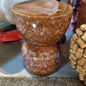 bruin roest gemêleerd geglazuurd aardewerk, kruk / poef 44 cm hoog x 33 cm doorsnede, Ter Steege, Stool stone brown (op voorraad) V1