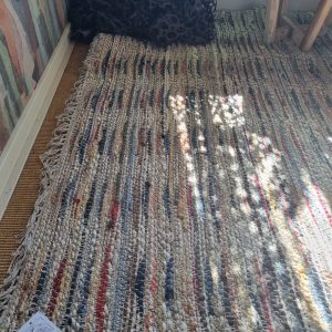 beige Crème rood blauw gemêleerd tapijt vloer wand kleed handwerk gewoven 90% jute 10%  160x230 cm, De tuin home decoration, inclusief gratis onderkleed (op voorraad) V1