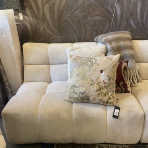 Beige, fluweel met een vleug, stof B Sorriso, zonder armen deel: 120cm lang en 95cm diep, elementen bank met vaste kussens,  Sevn model Veronique, incl. 15% korting (op voorraad) V1 g