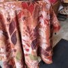 Bruin met bloemen gemêleerd plaid fluweel 130 x 170 cm 100% katoen, Imbarro, genaamd Throw Mye caramel , achterkant effen wandkleed/tafelkleed/ bed loper/sprei/plaid/kleed, ( op voorraad) V1 - Afbeelding 2
