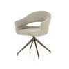 Taupe, stof Eira, bureau/eetkamer stoel, breedte: 58 cm, diepte: 60 cm, zithoogte: 49,5 cm, armhoogte: 67 cm, totaalhoogte: 80.5 cm, Eleonora model Hailey met een brons metaal draaiend onderstel, incl. korting  ( op Voorraad ) V1 - Afbeelding 2