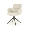 Beige, stof Gleam, bureau/eetkamer stoel, breedte: 62 cm, diepte: 65,5 cm, zithoogte: 50,5 cm, armhoogte: 68 cm, totaalhoogte: 87 cm, Eleonora model Darcio met een brons metaal draaiend onderstel, incl. korting  ( op Voorraad ) V1 - Afbeelding 2