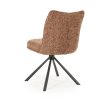 Rood bruin burgundy, stof Gleam, bureau/eetkamer stoel zonder arm, breedte: 64 cm, diepte: 50 cm, zithoogte: 46 cm, totale hoogte: 88 cm, By Boo model Ferre - Burgundy met zwart metalen onderstel met draai mechanisme, incl. korting (op voorraad) V2 g - Afbeelding 2